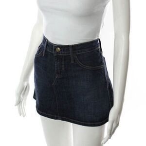 James Cured Blue Denim Stonewashed Skirt Sz 26